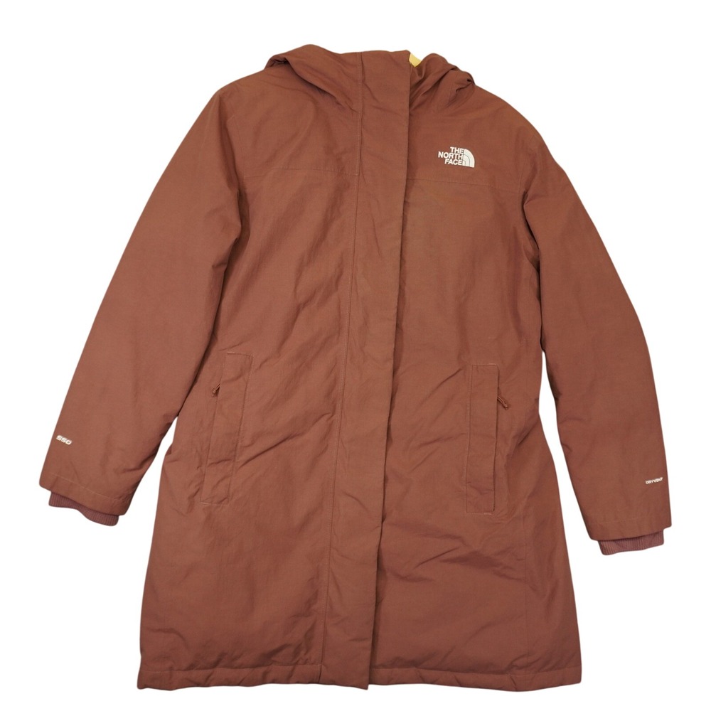 The North Face Arctic Parka Women XL Brown 550 Down DryVent Hooded Jacket